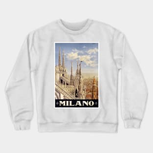 Milano (Milan), Italy Vintage Travel Poster Design Crewneck Sweatshirt